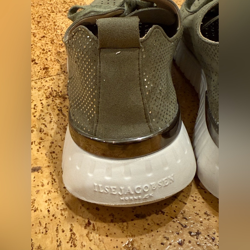 Ilse Jacobsen Womens Tulip Running Style Sneakers Army color w/Metallic Sz 38 - Picture 5 of 16